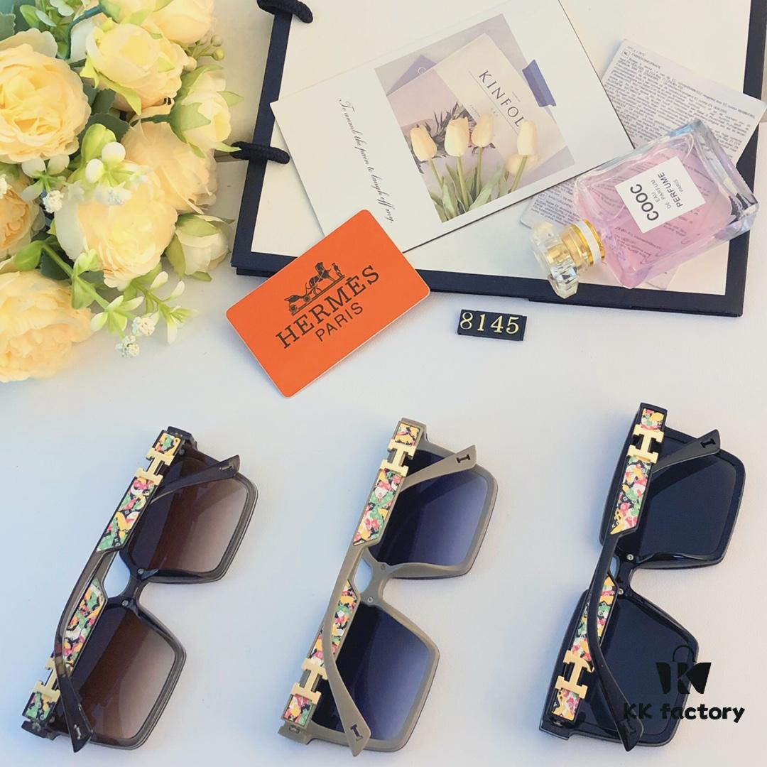 6931aea3ccd8ab3d7afa2b9c Hermes Women's Square Retro Sunglasses, Korean Style Ins High-End Fashion, Slimming for Large Faces, Stylish Street Snap UV Protection