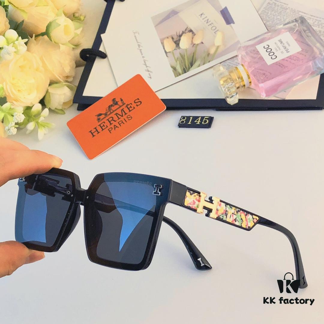 6931aea3ccd8ab3d7afa2b9d Hermes Women's Square Retro Sunglasses, Korean Style Ins High-End Fashion, Slimming for Large Faces, Stylish Street Snap UV Protection