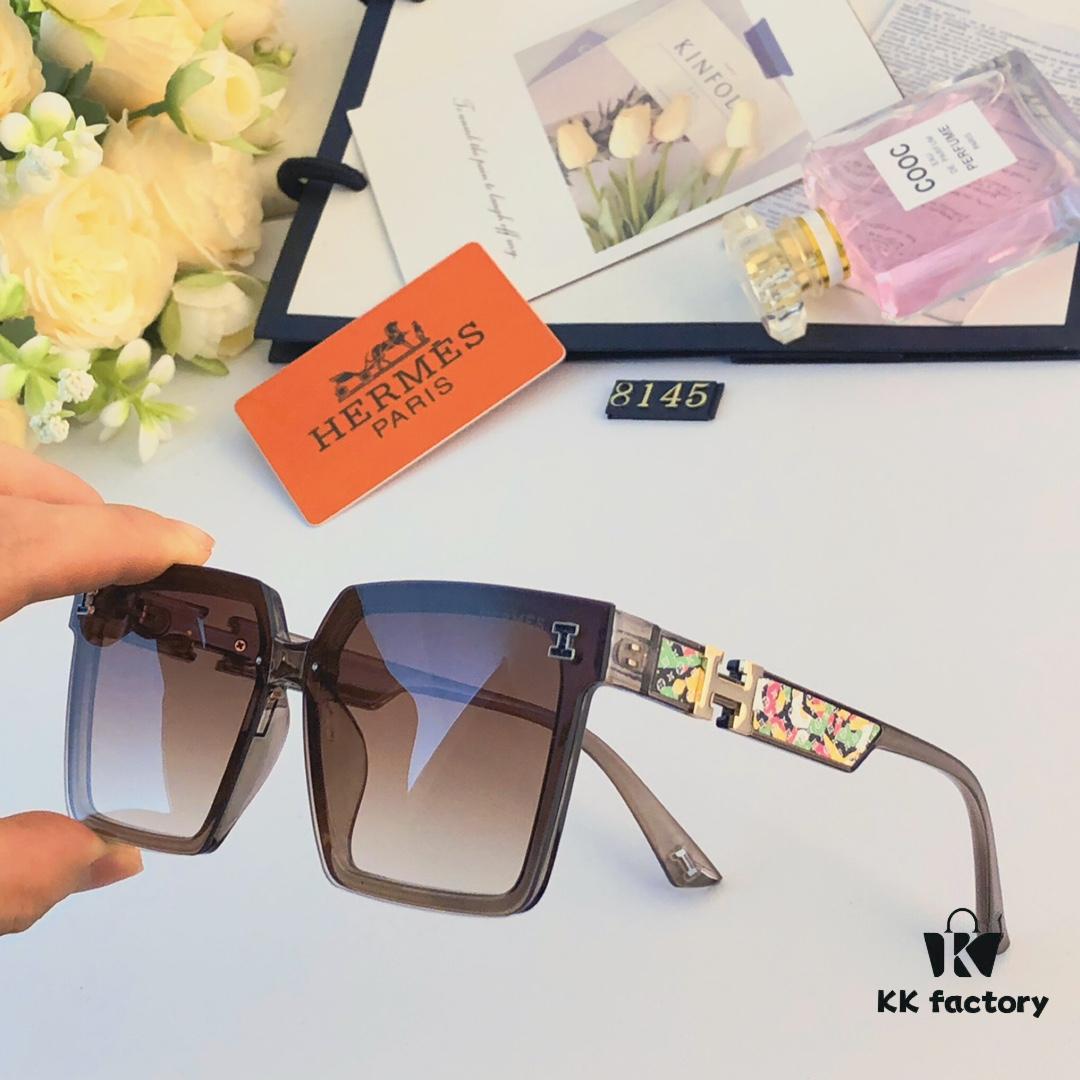 6931aea3ccd8ab3d7afa2b9e Hermes Women's Square Retro Sunglasses, Korean Style Ins High-End Fashion, Slimming for Large Faces, Stylish Street Snap UV Protection