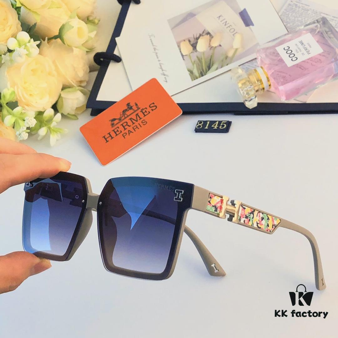 6931aea3ccd8ab3d7afa2b9f Hermes Women's Square Retro Sunglasses, Korean Style Ins High-End Fashion, Slimming for Large Faces, Stylish Street Snap UV Protection