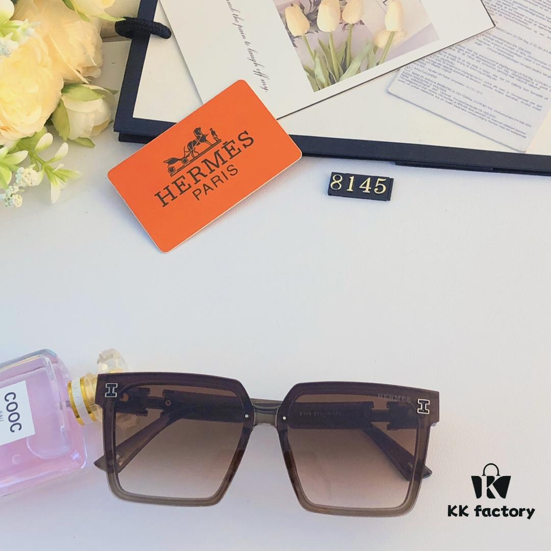 6931aea4ccd8ab3d7afa2ba1 Hermes Women's Square Retro Sunglasses, Korean Style Ins High-End Fashion, Slimming for Large Faces, Stylish Street Snap UV Protection