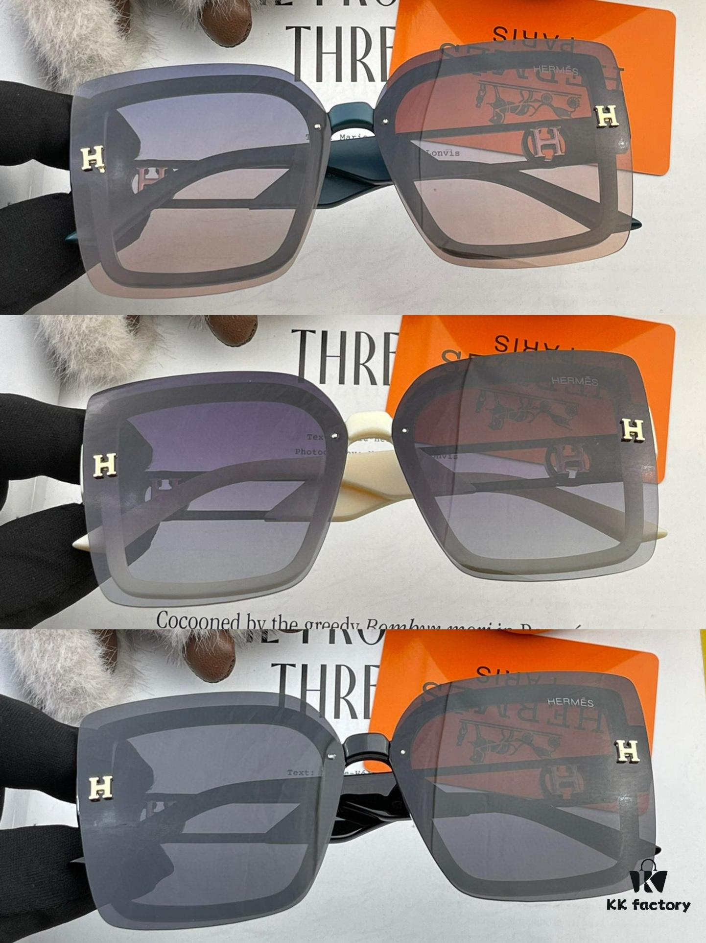 6931aeaaccd8ab3d7afa2bfd HERMES Spring 2024 New Arrival Original Luxury Fashion Square Sunglasses H3966