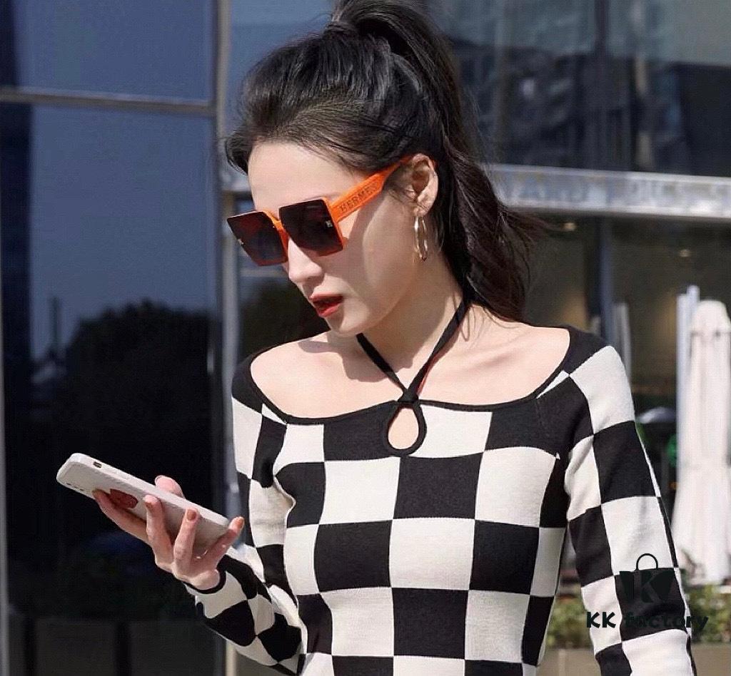 6931aeacccd8ab3d7afa2c11 HERMES H50200 TR Polarized Sunglasses, Luxury Square Frame Designer Shades