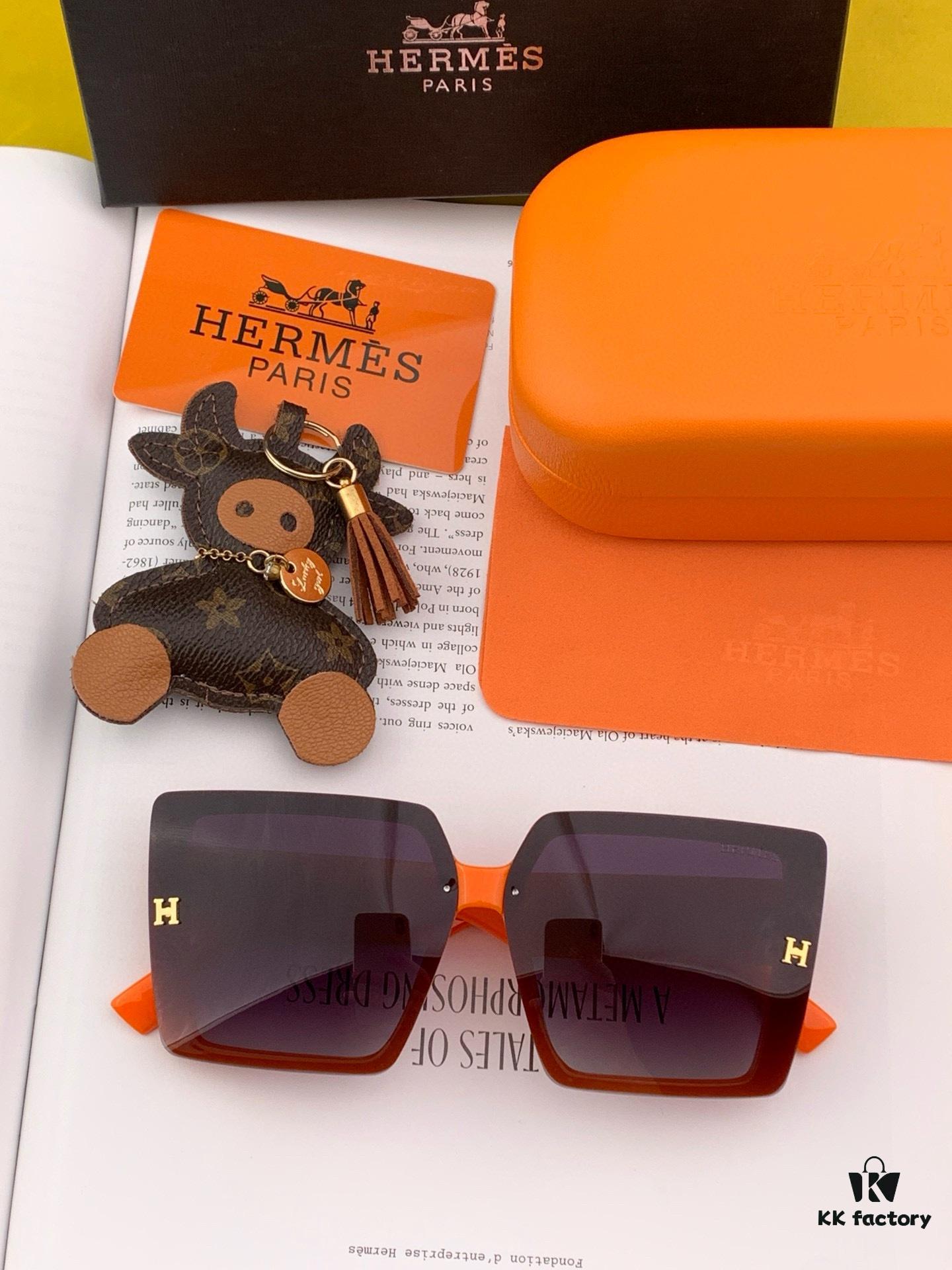 6931aeacccd8ab3d7afa2c17 HERMES H50200 TR Polarized Sunglasses, Luxury Square Frame Designer Shades