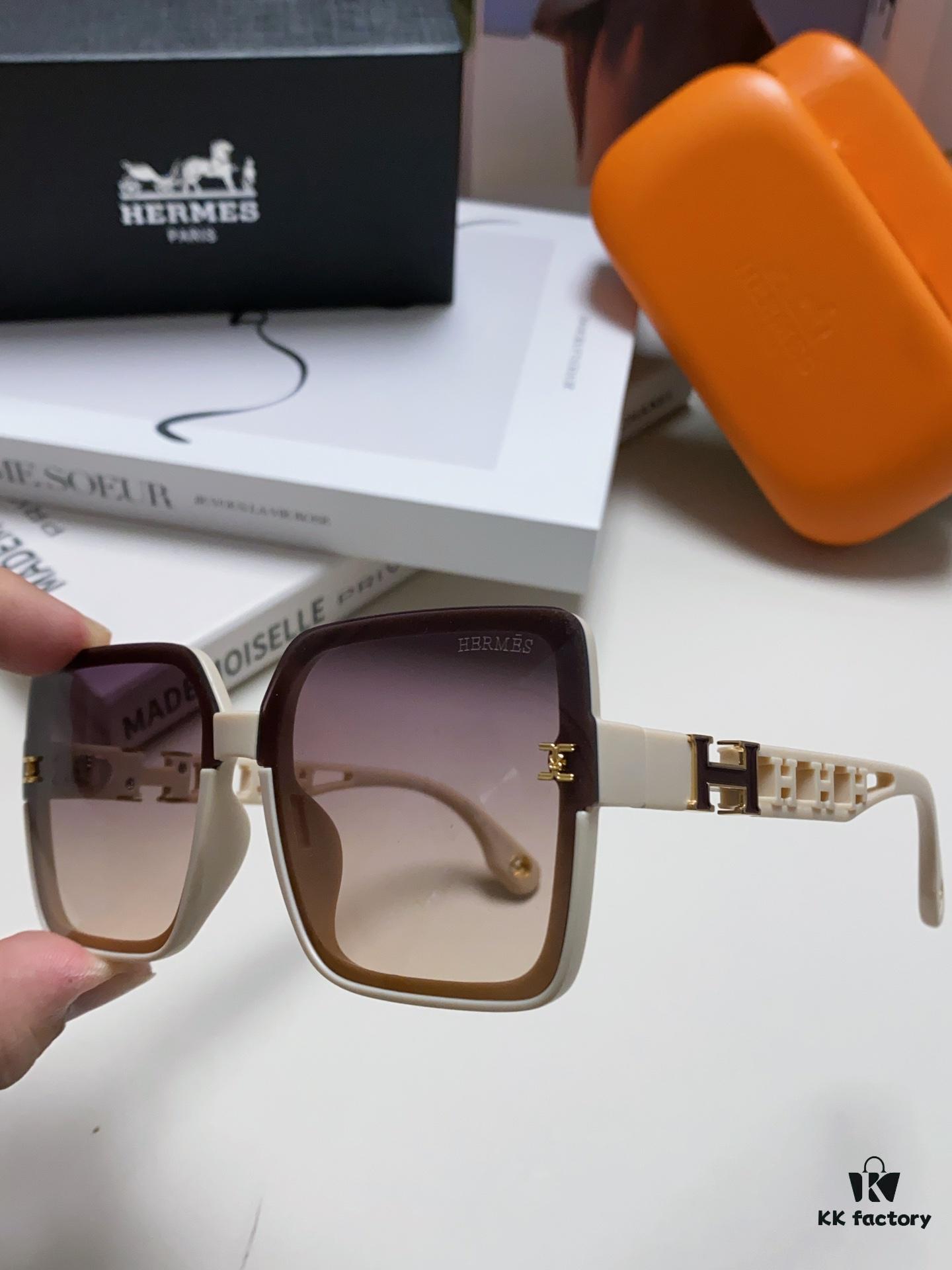 6931aeadccd8ab3d7afa2c29 HERMES 2024 New Arrival Popular Fashion H Sunglasses for Women UV Protection Driver's Glasses, Stylish White Sunglasses with HHH Logo