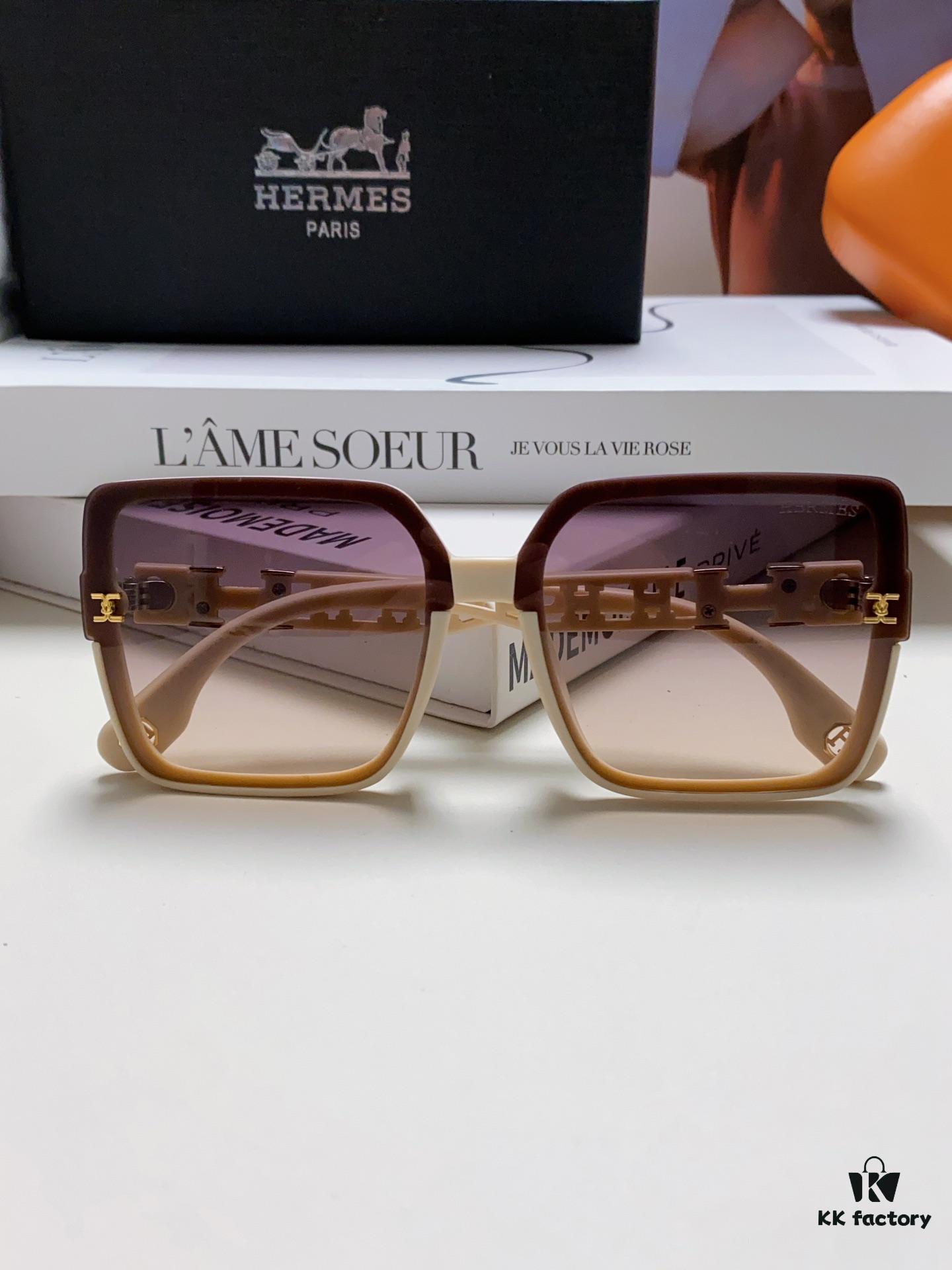 6931aeadccd8ab3d7afa2c2a HERMES 2024 New Arrival Popular Fashion H Sunglasses for Women UV Protection Driver's Glasses, Stylish White Sunglasses with HHH Logo