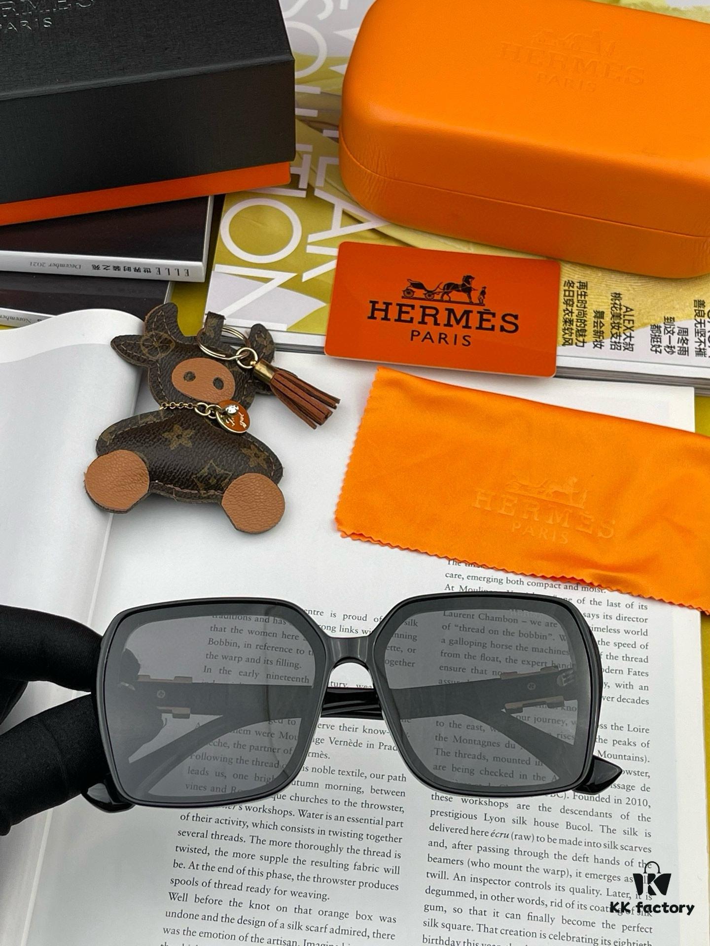 6931aeb2ccd8ab3d7afa2c68 HERMES 2024 Spring New Arrival Original Release Famous Internet Sensation Ultra-Hot Selling Luxury Square Frame Sunglasses