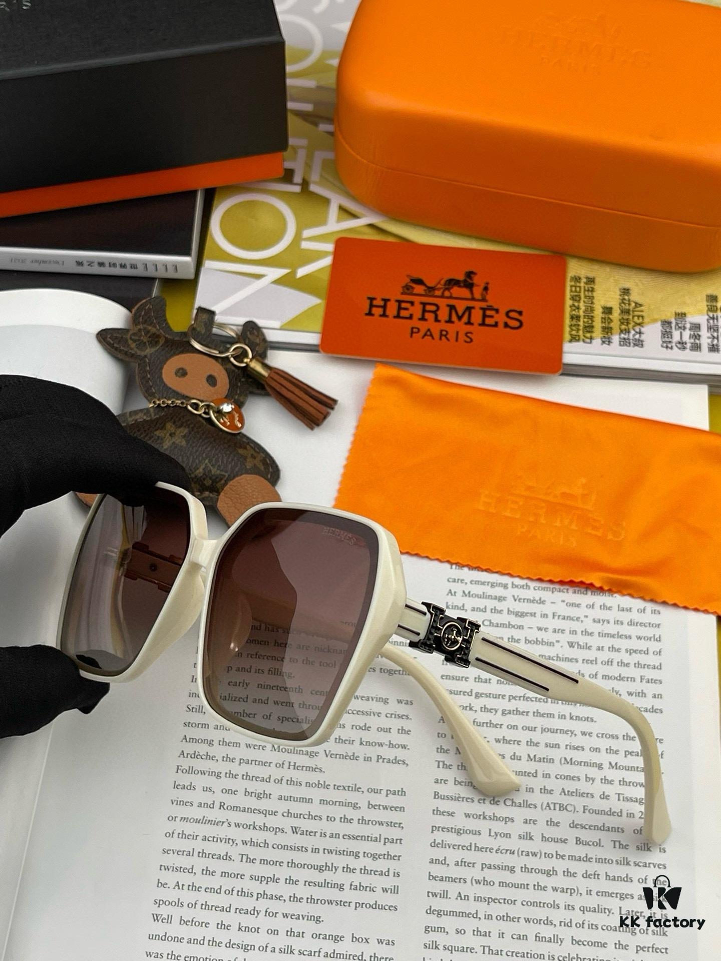 6931aeb3ccd8ab3d7afa2c6c HERMES 2024 Spring New Arrival Original Release Famous Internet Sensation Ultra-Hot Selling Luxury Square Frame Sunglasses
