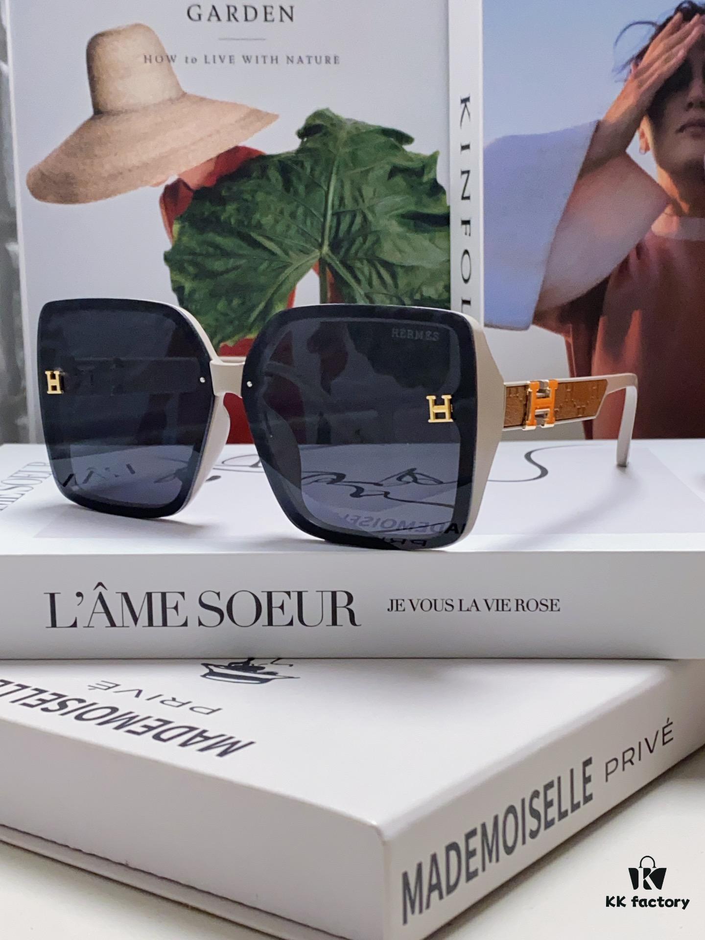 6931aeb6ccd8ab3d7afa2c9a Hermes New Polarized Sunglasses for Women, Fashion Oversized Frame Minimalist UV Protection Sunglasses, Slimming and Stylish Accessory