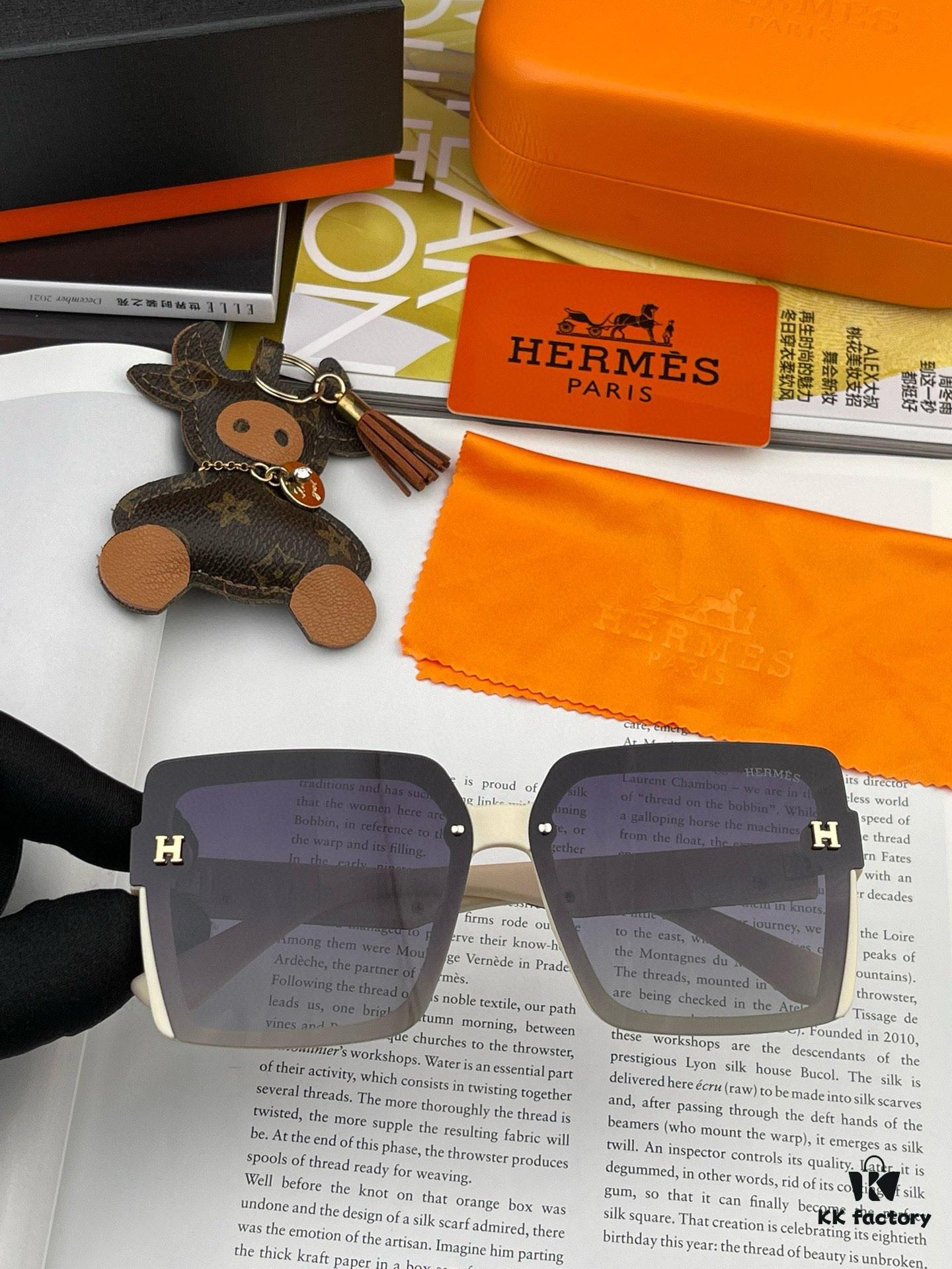 6931aeb8ccd8ab3d7afa2cb8 HERMES 2024 Spring New Arrival Original Release Famous Internet Sensation Ultra-Hot Selling Luxury Square Sunglasses Classic Integrated Frame Design High-End Quality Authentic Brand Premium Sunglasses Model: H1245