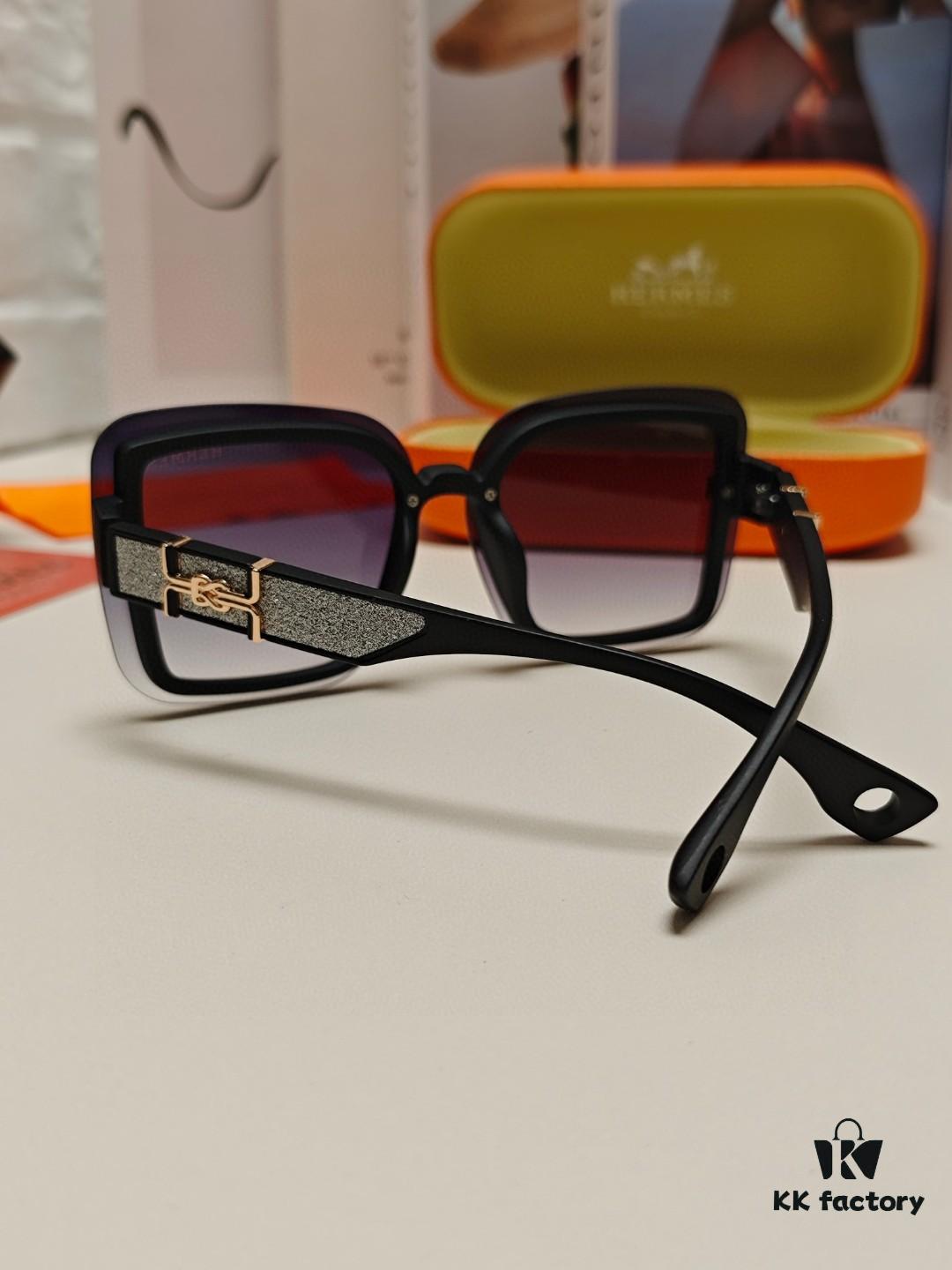 6931aebdccd8ab3d7afa2d08 HERMES Women's Sunglasses UV Protection Oversized Round Frame Vintage Style 2024 New Arrival Fashionable Slimming Sunglasses for Large Faces