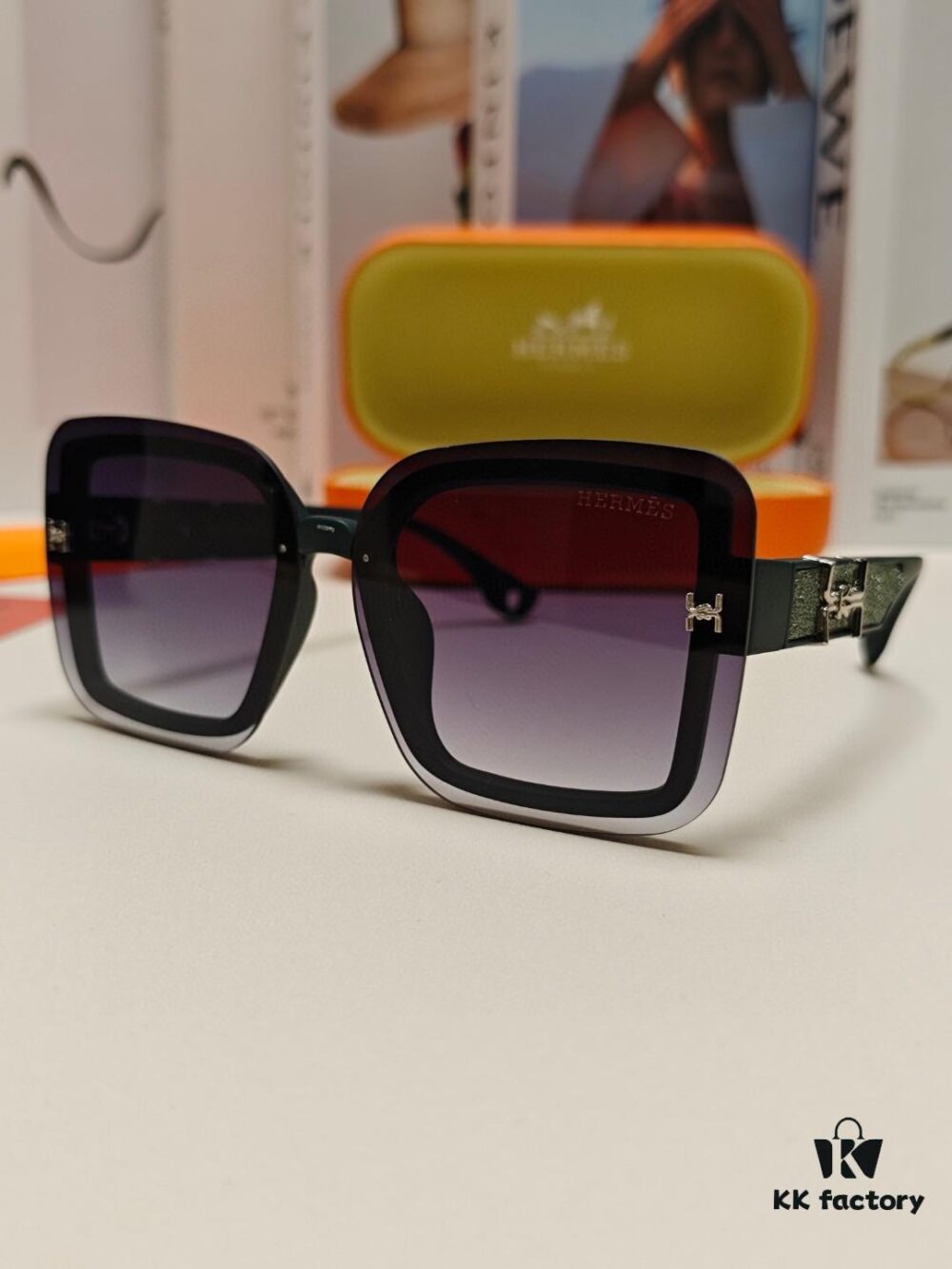 6931aebeccd8ab3d7afa2d0f HERMES Women's Sunglasses, UV-Protective Oversized Round Frames, 2024 New Arrival, Vintage-Inspired Slimming Design, Trendy Glasses for Large Faces