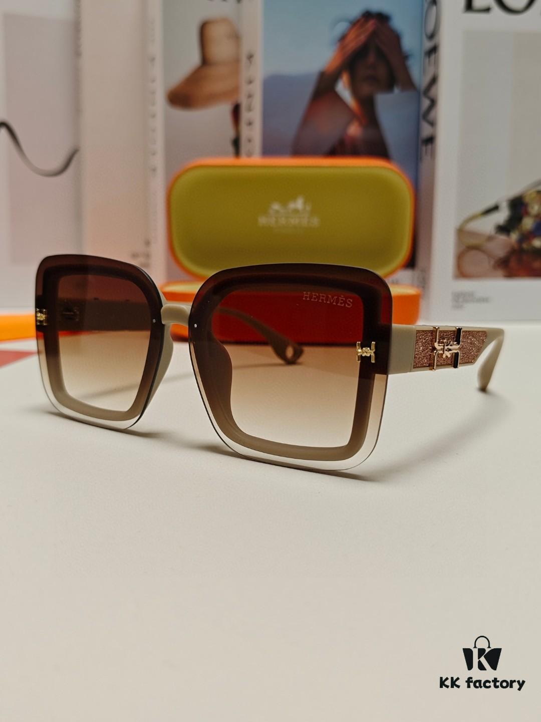 6931aebeccd8ab3d7afa2d18 HERMES Women's Sunglasses, UV-Protective Oversized Round Frame Sunglasses 2024 New Arrival, Vintage-Inspired Slimming Design for Large Faces, Trendy Influencer Eyewear