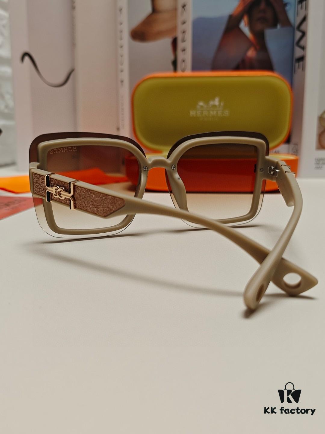 6931aebeccd8ab3d7afa2d1a HERMES Women's Sunglasses, UV-Protective Oversized Round Frame Sunglasses 2024 New Arrival, Vintage-Inspired Slimming Design for Large Faces, Trendy Influencer Eyewear
