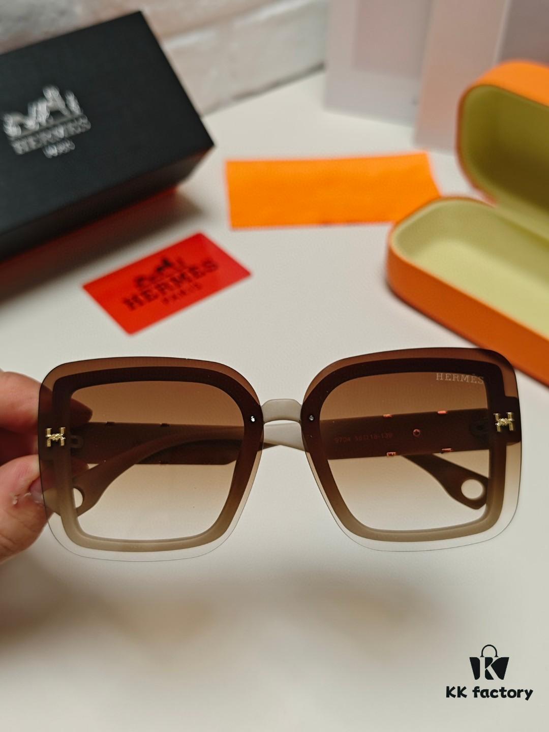 6931aebeccd8ab3d7afa2d1b HERMES Women's Sunglasses, UV-Protective Oversized Round Frame Sunglasses 2024 New Arrival, Vintage-Inspired Slimming Design for Large Faces, Trendy Influencer Eyewear