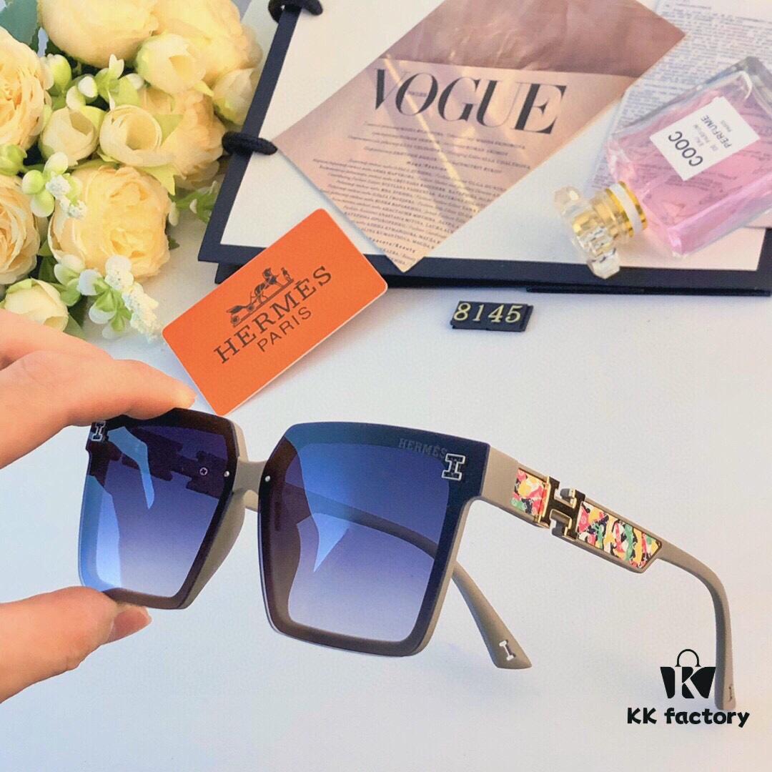 6931aec3ccd8ab3d7afa2d5c Hermes Women's Square Retro Sunglasses, Korean Style Ins High-End Look, Flattering for Large Faces, Slimming, Fashionable and Unique Sun Protection Glasses for Street Photography
