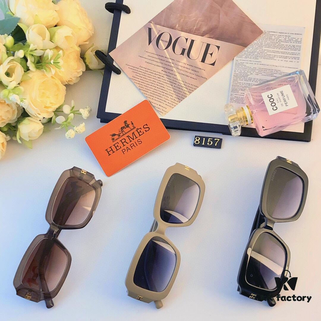 6931aec3ccd8ab3d7afa2d61 Hermes Korean-style Square Frame Minimalist Fashion Sunglasses for Women, Round Face UV Protection Driving Sunglasses