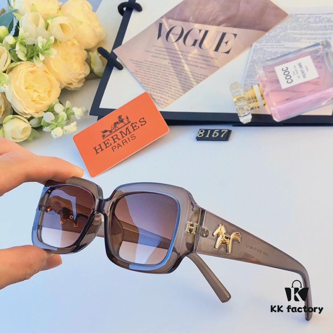 6931aec3ccd8ab3d7afa2d64 Hermes Korean-style Square Frame Minimalist Fashion Sunglasses for Women, Round Face UV Protection Driving Sunglasses