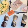 6931aecaccd8ab3d7afa2dc3 Hermes Women's Sunglasses 2024 New Arrival Square Frame Vintage Korean Style UV Protection Oversized Glasses for Long and Oval Face Slimming Effect