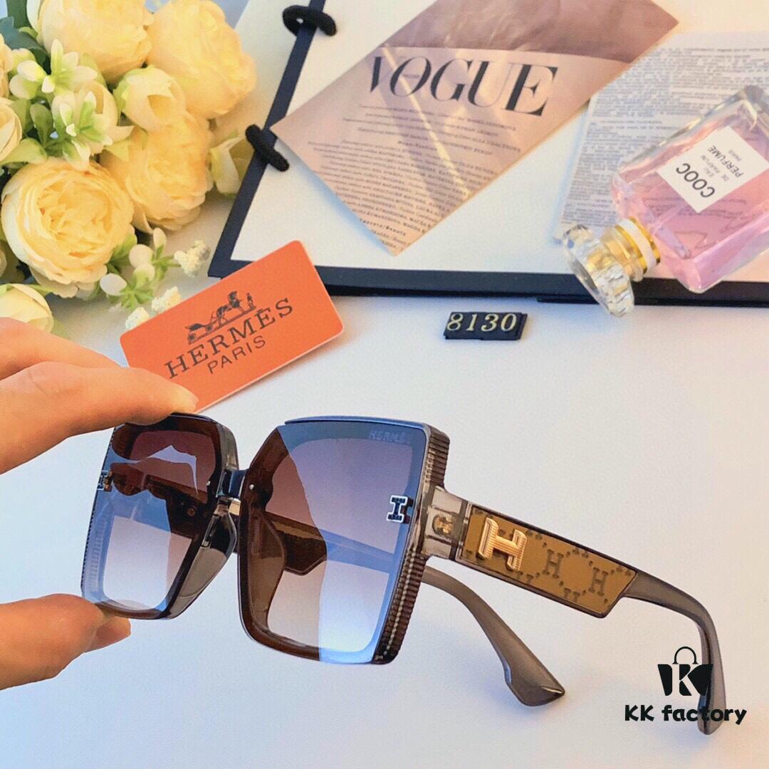 6931aecaccd8ab3d7afa2dc5 Hermes Women's Sunglasses 2024 New Arrival Square Frame Vintage Korean Style UV Protection Oversized Glasses for Long and Oval Face Slimming Effect