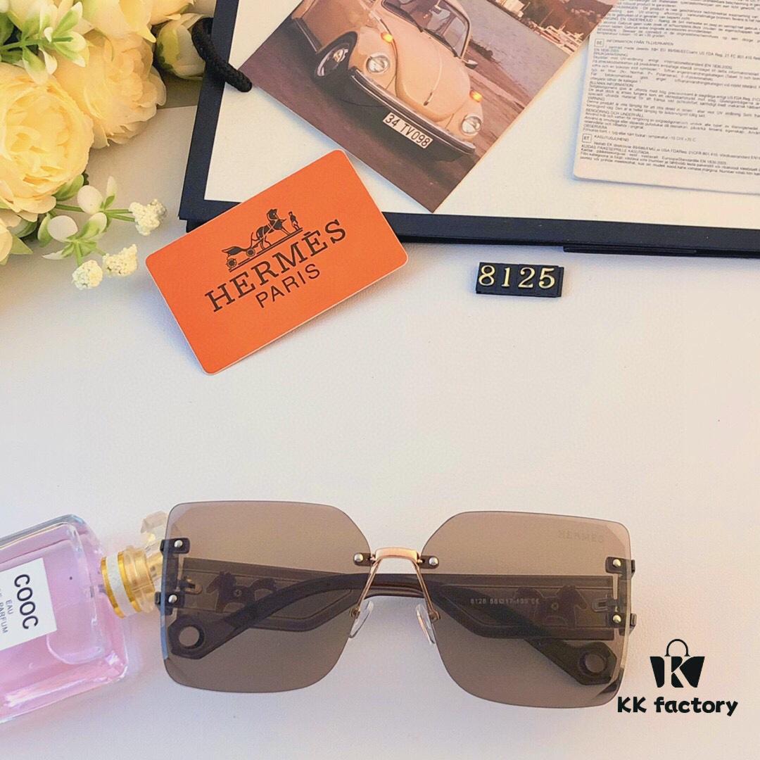 6931aecbccd8ab3d7afa2dd1 Hermes Korean-style Fashion Square-frame Sunglasses for Women, Premium Look, Oversized Design Slimming Effect UV Protection Sun Glasses 2024 New Arrival
