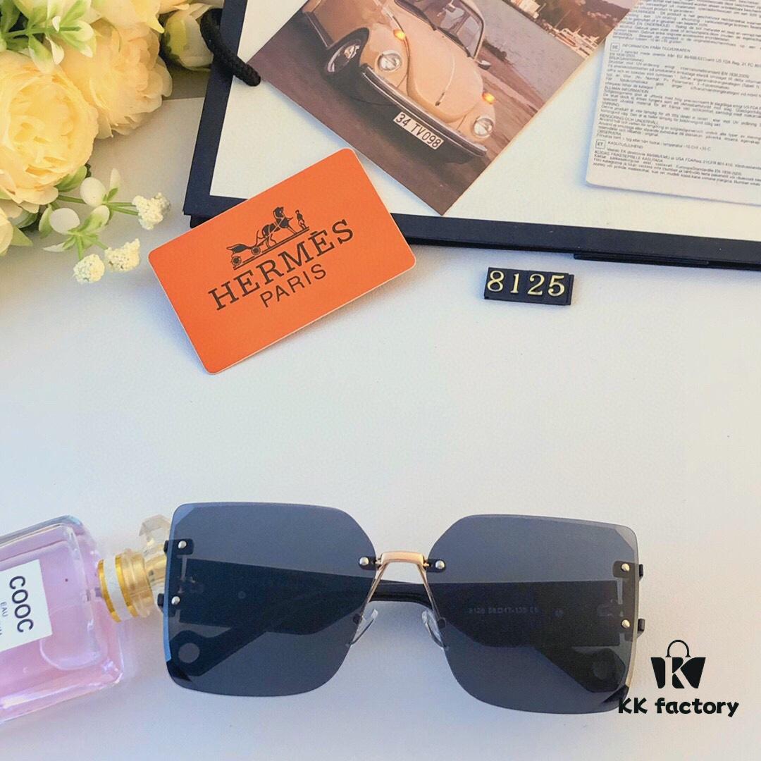 6931aecbccd8ab3d7afa2dd2 Hermes Korean-style Fashion Square-frame Sunglasses for Women, Premium Look, Oversized Design Slimming Effect UV Protection Sun Glasses 2024 New Arrival