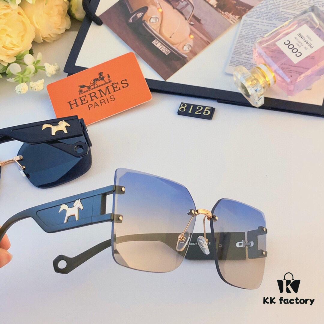 6931aecbccd8ab3d7afa2dd3 Hermes Korean-style Fashion Square-frame Sunglasses for Women, Premium Look, Oversized Design Slimming Effect UV Protection Sun Glasses 2024 New Arrival