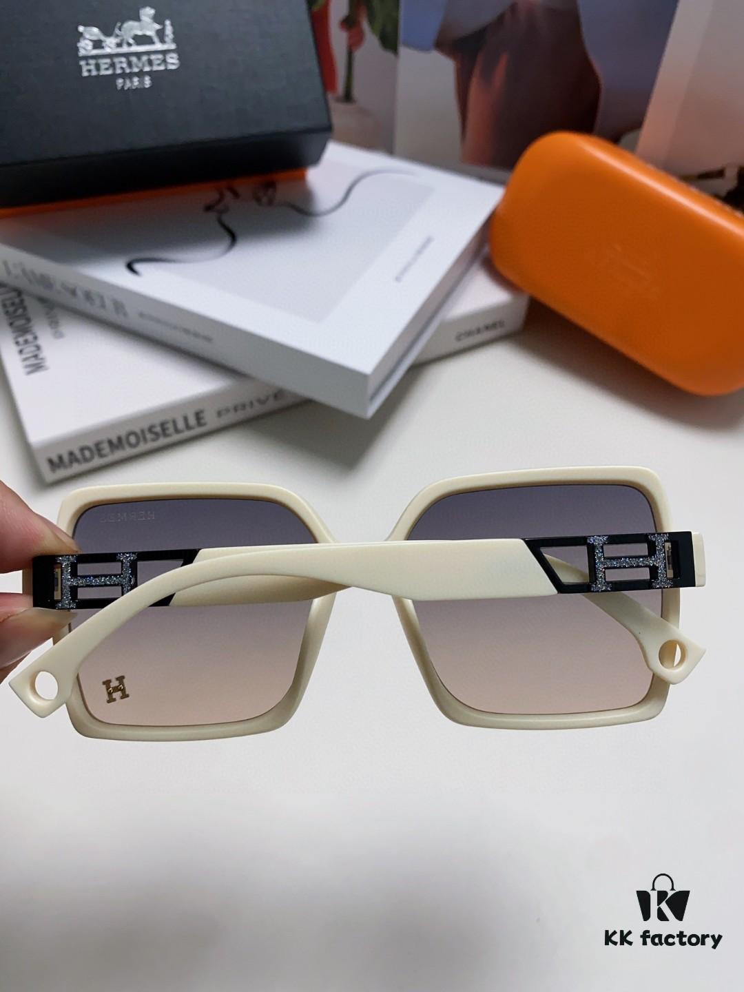 6931aeccccd8ab3d7afa2de2 Hermes 2024 New Women's Square Oversized Sunglasses for Round Faces, Slimming UV-Protective Shades with Premium Style for Travel and Sun Protection