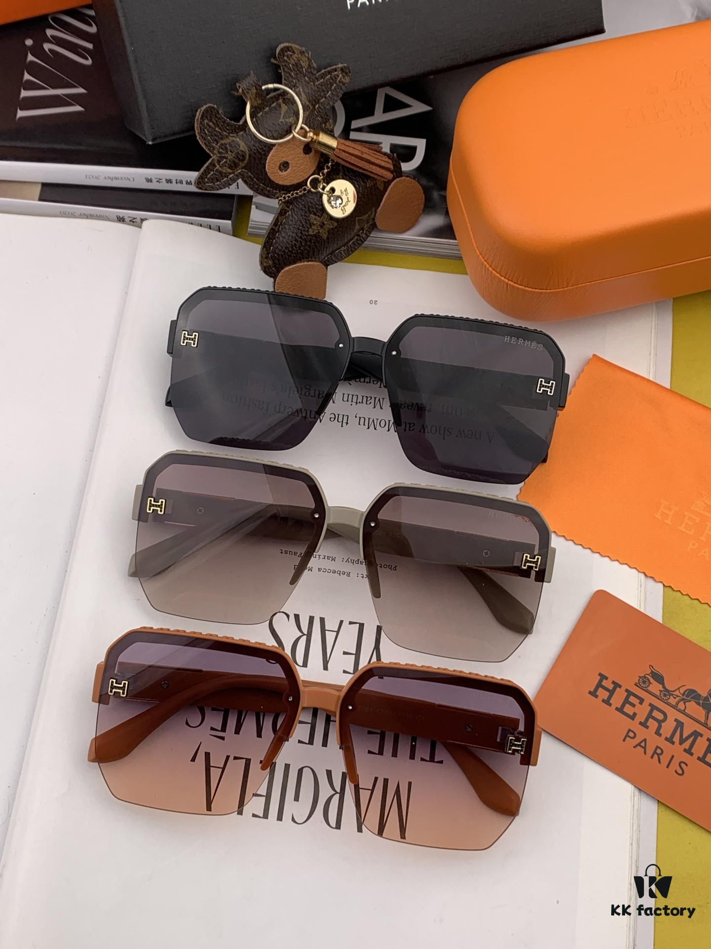 6931aecdccd8ab3d7afa2dfa HERMES 2023 Spring New Arrival Original Release Luxury Fashion Square Sunglasses H1806