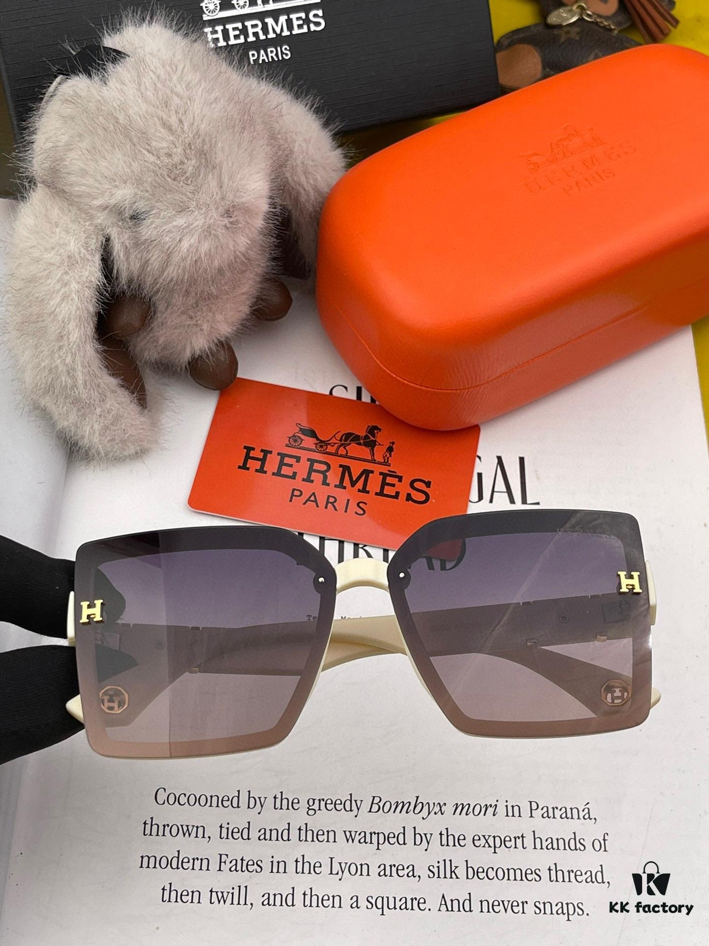 6931aecfccd8ab3d7afa2e19 HERMES 2024 Spring New Arrival Original Release Famous Internet Sensation Ultra-Hot Selling Luxury Square Sunglasses Classic Integrated Frame Design High-End Quality Authentic Brand Premium Sunglasses Model: H2998