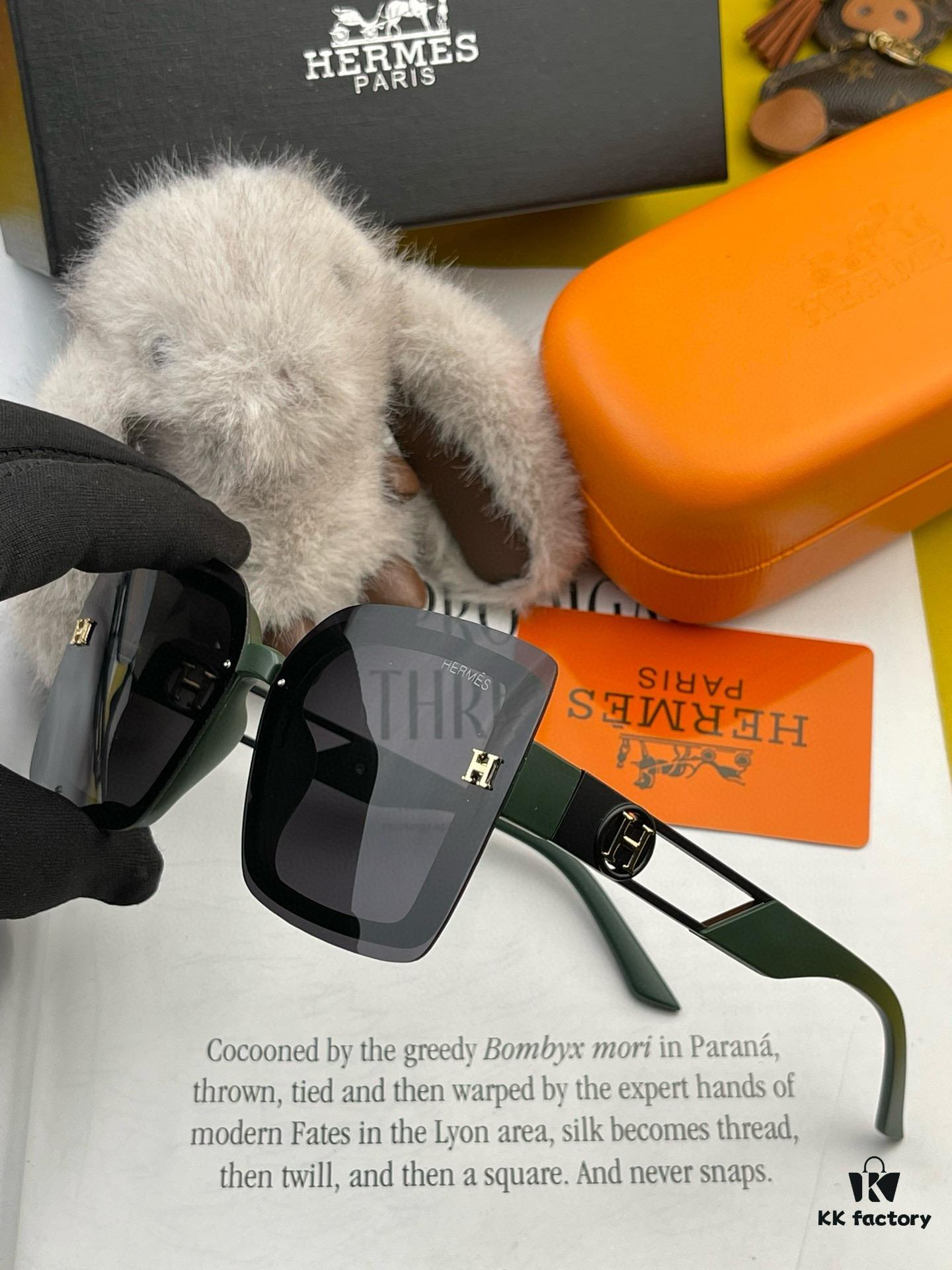 6931aed3ccd8ab3d7afa2e4e HERMES 2024 Spring New Arrival Original Luxury Square Sunglasses H3966