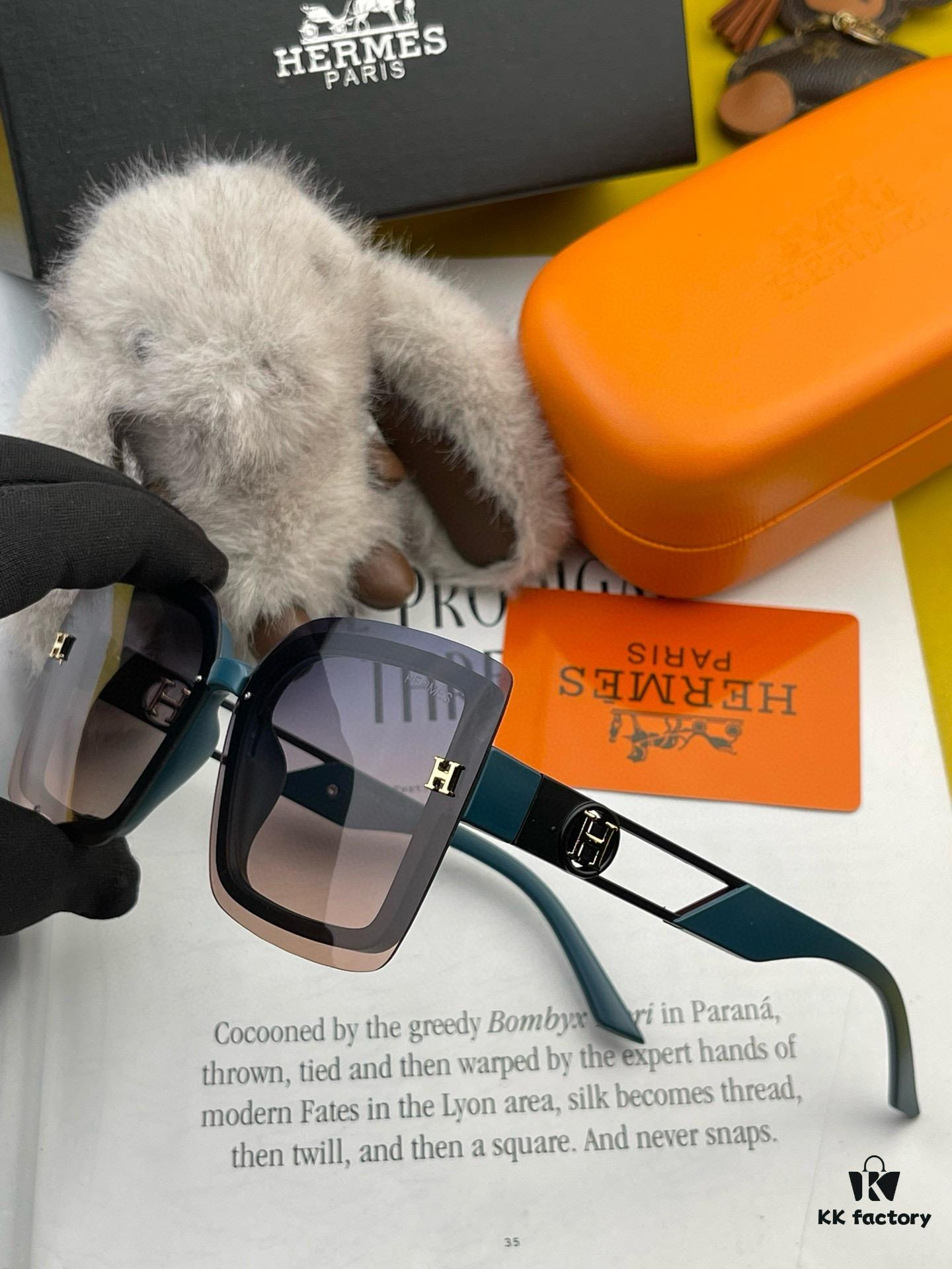 6931aed3ccd8ab3d7afa2e4f HERMES 2024 Spring New Arrival Original Luxury Square Sunglasses H3966