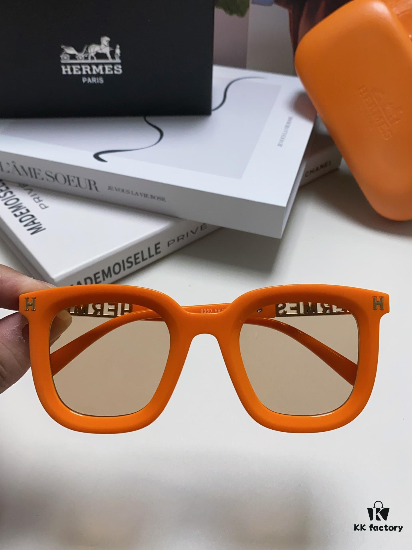 6931aed6ccd8ab3d7afa2e77 Hermes 2024 New Arrival Retro Square Unisex Sunglasses for Women, Slimming Design for Round Faces, Fashionable Metal Frame with Hollow-out Temples, UV-Protective Sunglasses