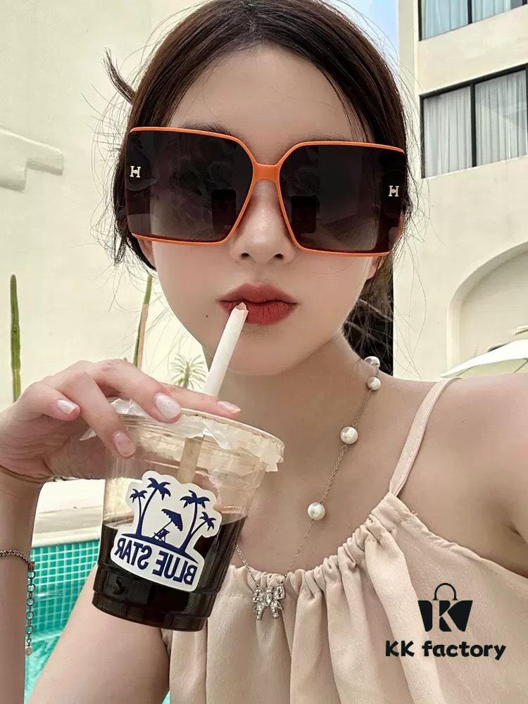 6931aed8ccd8ab3d7afa2e8e Polarized Series Sunglasses HERMES Hermes Original Release Internet Celebrity Super Hot Classic Luxury Fashion Square Frame Sunglasses Model H6103
