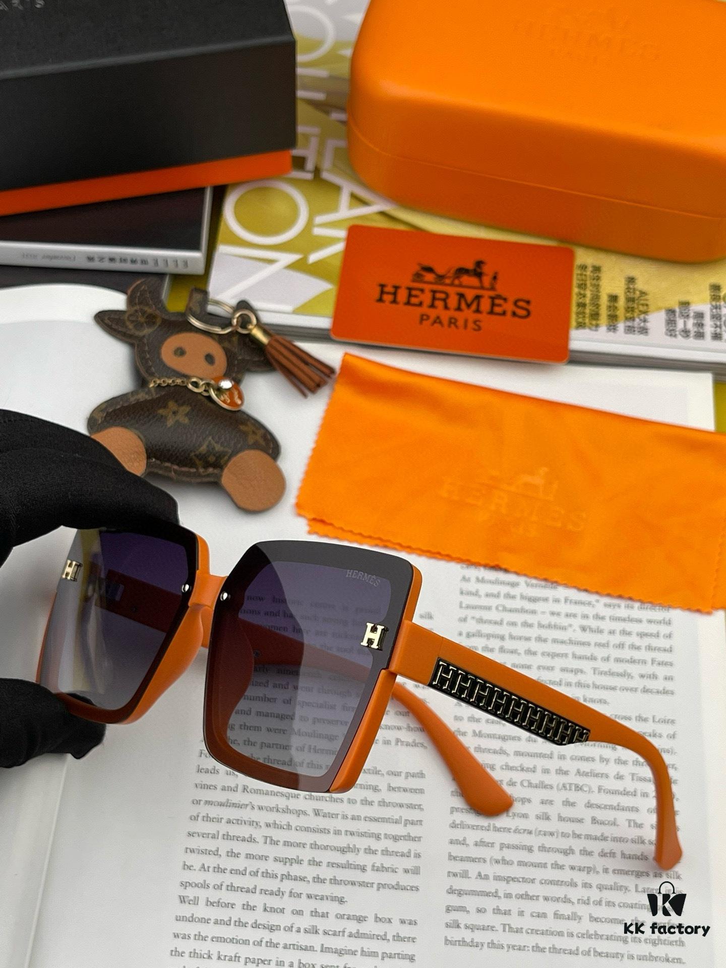 6931aed9ccd8ab3d7afa2ea6 HERMES 2024 Spring New Arrival Original Release Famous Internet Sensation Ultra-Hot Selling Luxury Square Sunglasses Classic Integrated Frame Design High-End Quality Authentic Brand Premium Sunglasses Model: H1245