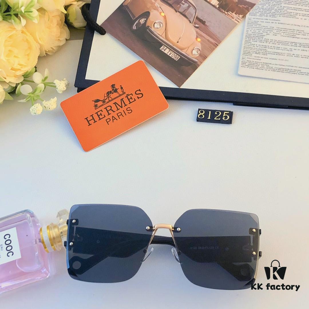 6931aedbccd8ab3d7afa2ec2 Hermes New Large-Frame Sunglasses, Frameless Fashion UV Protection Sunglasses, Slimming and Face-Framing, Stylish and Elegant