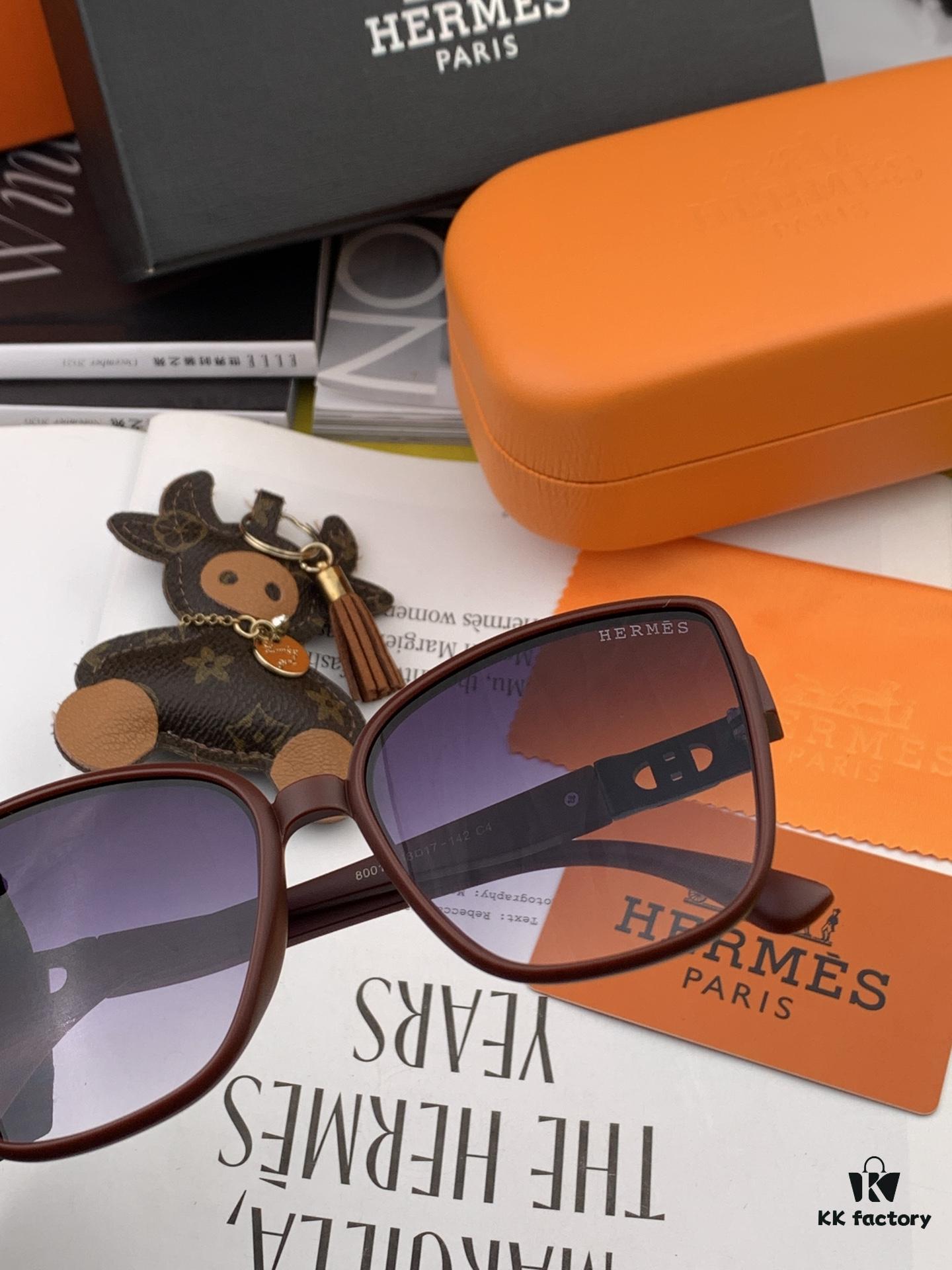 6931aedcccd8ab3d7afa2eca HERMES Hermès 2024 Spring New Arrival Original Shipment Popular Luxury Fashion Square Sunglasses Model H98001