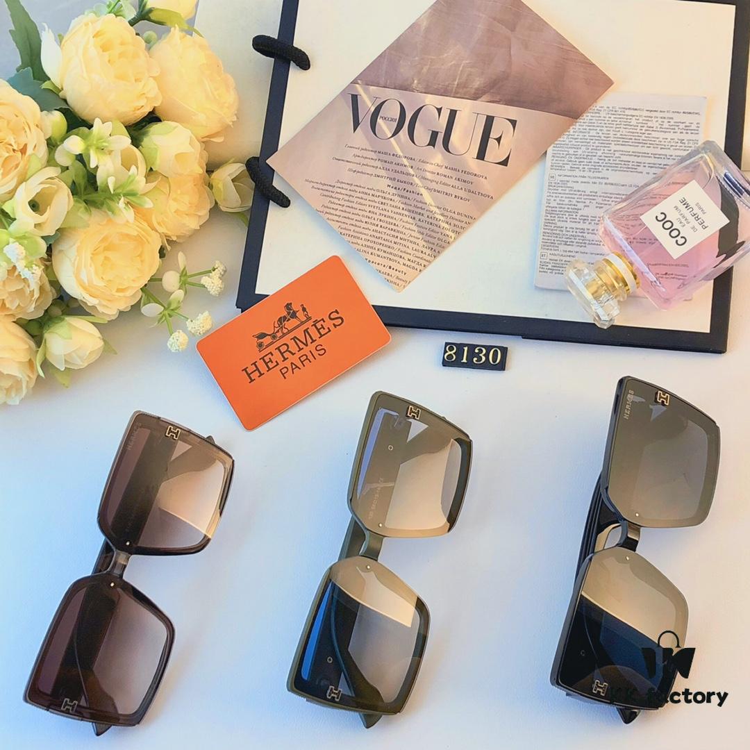 6931aee0ccd8ab3d7afa2efb Hermes 2024 New Fashion Square Frame Sunglasses for Women, Chic Luxury Vintage-Style UV Protection Sunglasses