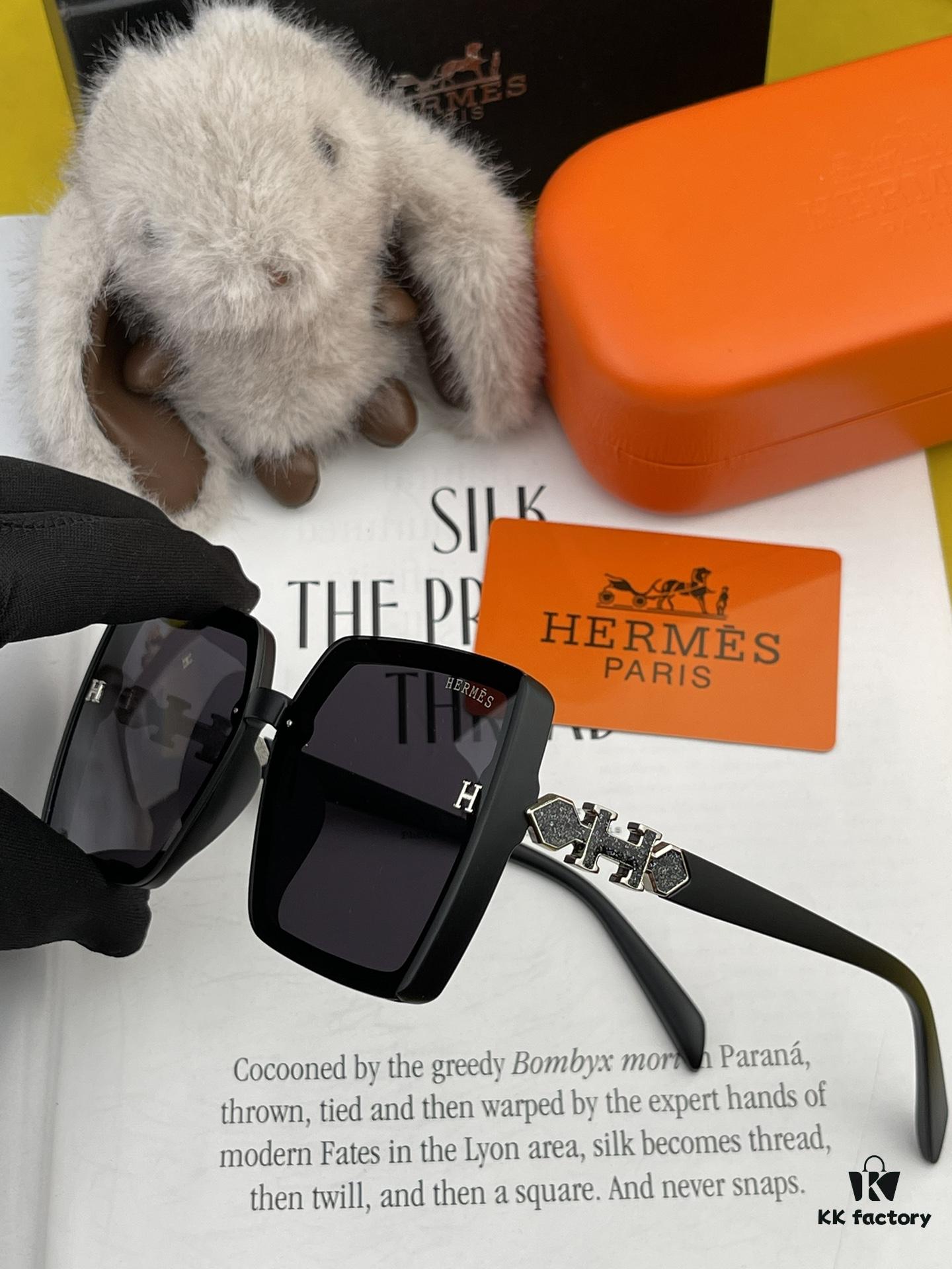 6931aee6ccd8ab3d7afa2f58 HERMES 2024 Spring New Arrival Original Release Famous Internet Sensation Luxury Oversized Square Sunglasses