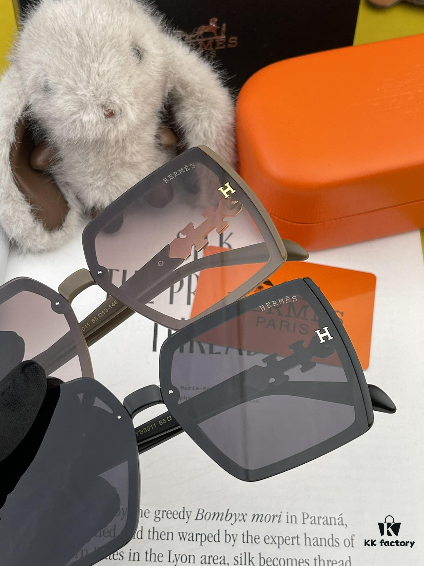 6931aee6ccd8ab3d7afa2f5a HERMES 2024 Spring New Arrival Original Release Famous Internet Sensation Luxury Oversized Square Sunglasses