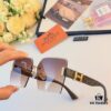 6931aee9ccd8ab3d7afa2f8e Hermes 2024 New Square Frameless Cut-edge Sunglasses for Women, Retro Fashion Lightweight Luxury Letter Design High-end UV Protection Sun Glasses