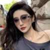 6931aeecccd8ab3d7afa2fb7 Hermes 2024 New Square Frameless Cut-Out Sunglasses for Women, Retro Fashion Lightweight Luxury Letter Design High-End UV Protection Sun Glasses