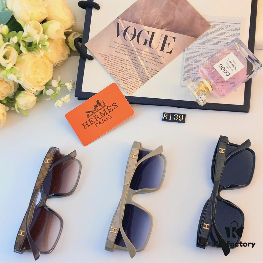 6931aef1ccd8ab3d7afa2ff8 Hermes 2024 New Arrival Women's Square Frame Korean Style Sunglasses, Stylish UV-Protective Glasses for Round Faces