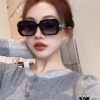 Hermes Korean-Style Square Frame Minimalist Fashion Sunglasses for Women, Stylish Round-Face-Friendly Driving Shades, UV-Protective Sun Glasses