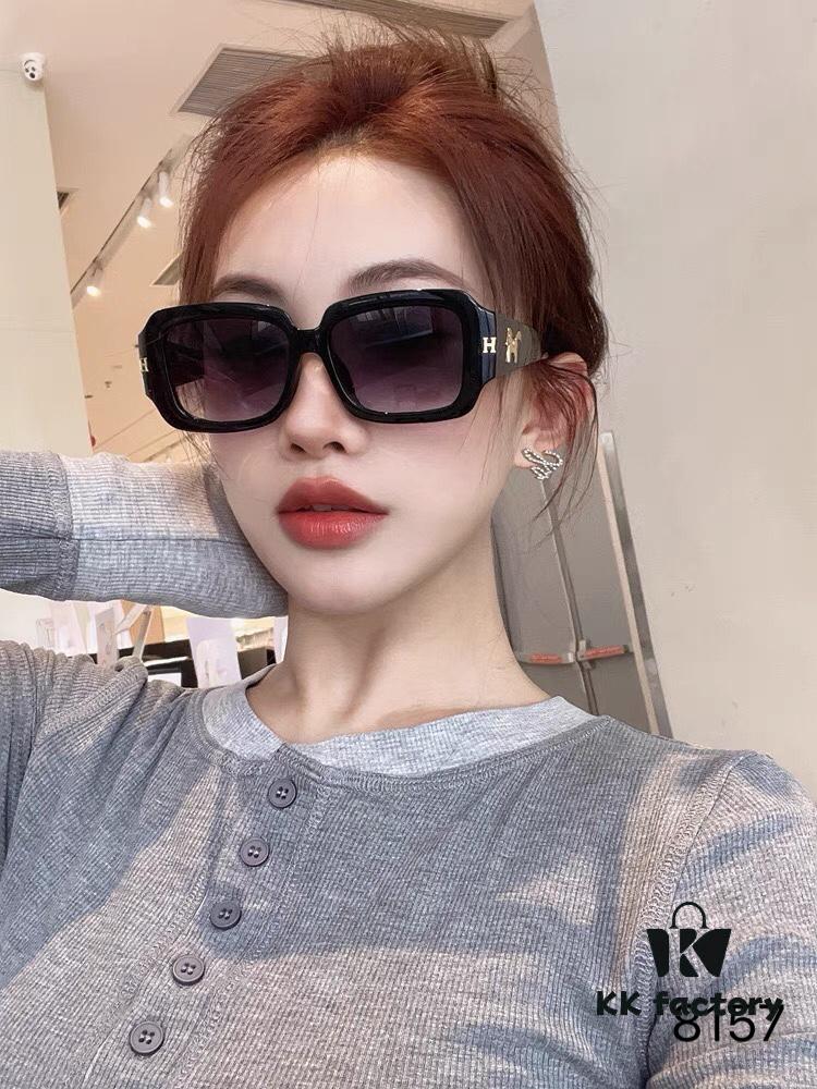 6931aef1ccd8ab3d7afa2fff Hermes Korean-Style Square Frame Minimalist Fashion Sunglasses for Women, Stylish Round-Face-Friendly Driving Shades, UV-Protective Sun Glasses