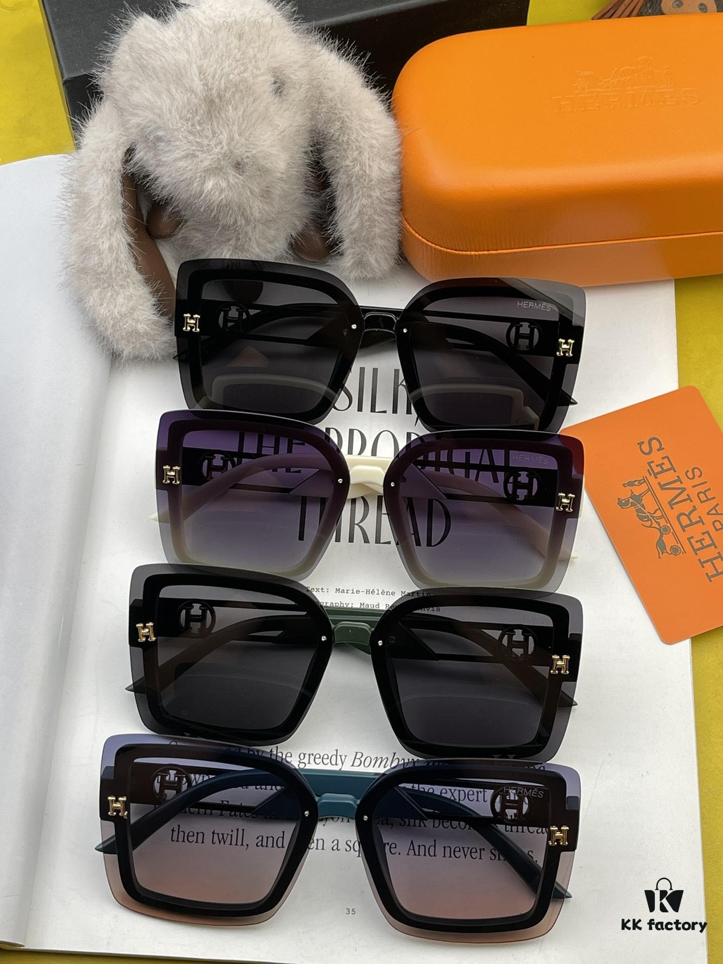 6931aef5ccd8ab3d7afa3034 HERMES 2024 Spring New Arrival Original Release Famous Internet Sensation Ultra-Hot Selling Luxury Square Sunglasses H3966
