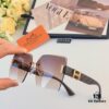 6931aef5ccd8ab3d7afa3038 Hermes 2024 New Square Frameless Cut-Out Sunglasses for Women, Retro Fashion Lightweight Luxury Letter Design High-End UV Protection Sun Glasses
