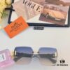 6931aef5ccd8ab3d7afa303a Hermes 2024 New Square Frameless Cut-Out Sunglasses for Women, Retro Fashion Lightweight Luxury Letter Design High-End UV Protection Sun Glasses