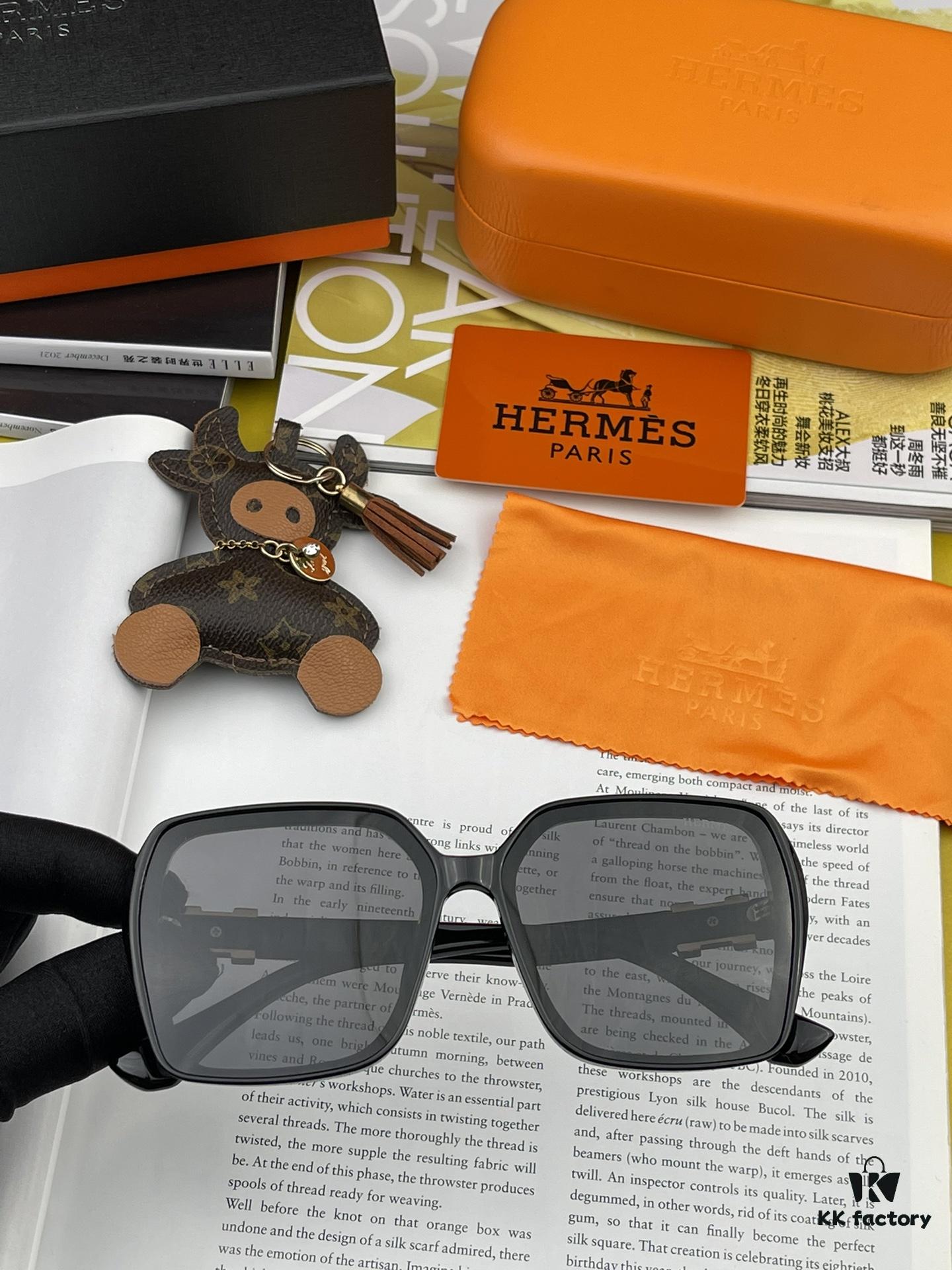 6931aef7ccd8ab3d7afa3053 HERMES 2024 Spring New Arrival Original Shipment Influencer Ultra-Hot Selling Blue Classic Luxury Worldwide Fashion Square Sunglasses