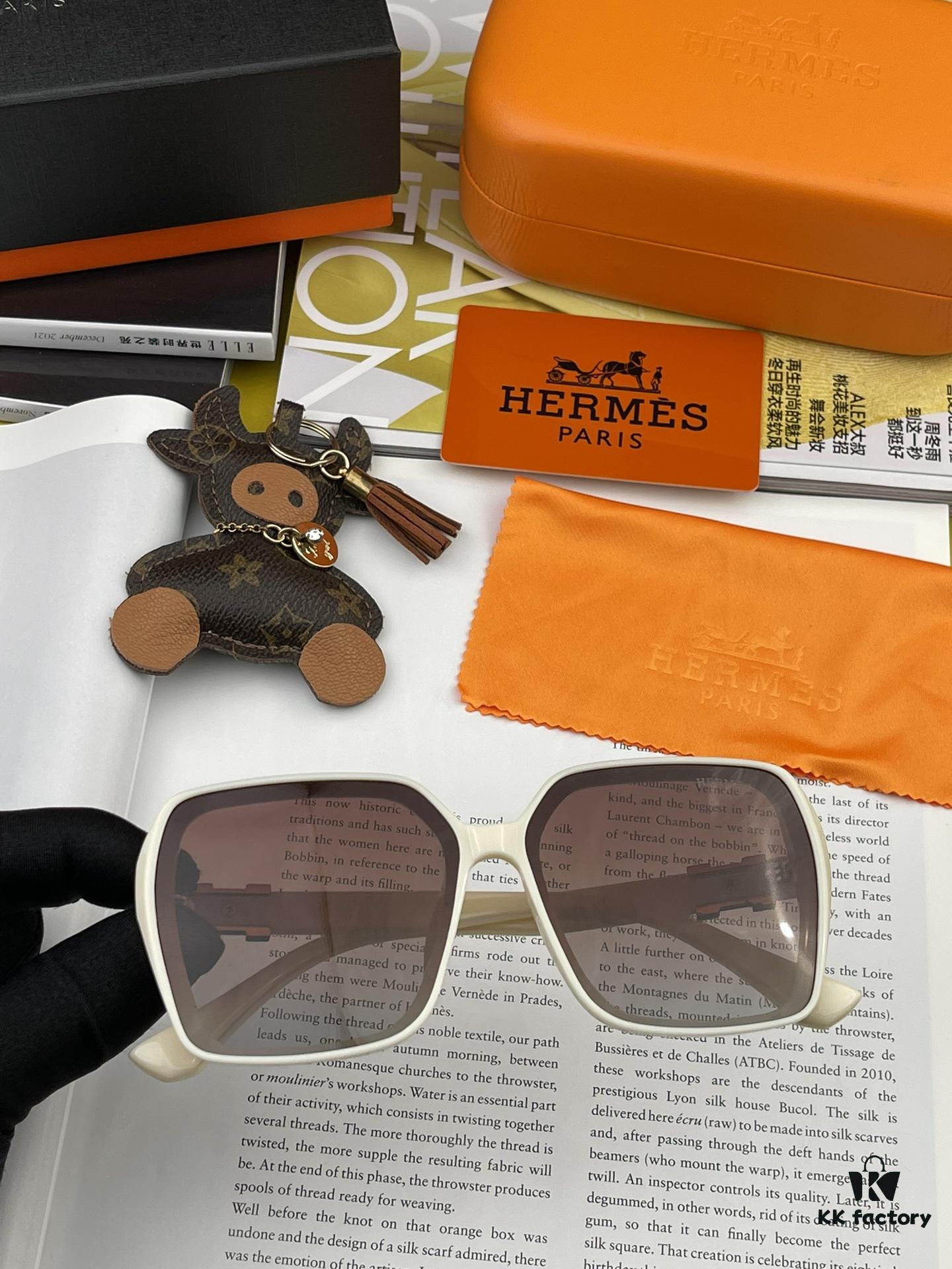 6931aef7ccd8ab3d7afa3054 HERMES 2024 Spring New Arrival Original Shipment Influencer Ultra-Hot Selling Blue Classic Luxury Worldwide Fashion Square Sunglasses